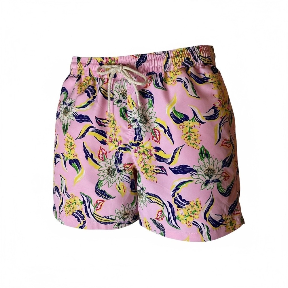 Polo Ralph Lauren Swim Trunks Men's L 32W 5" Pink Floral Board Shorts Beach